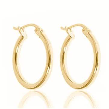 Solid Sterling Silver French Lock Hoops In Gold