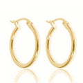 Solid Sterling Silver French Lock Hoops In Gold
