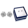 Solid Sterling Silver Love Knot Stud Earrings