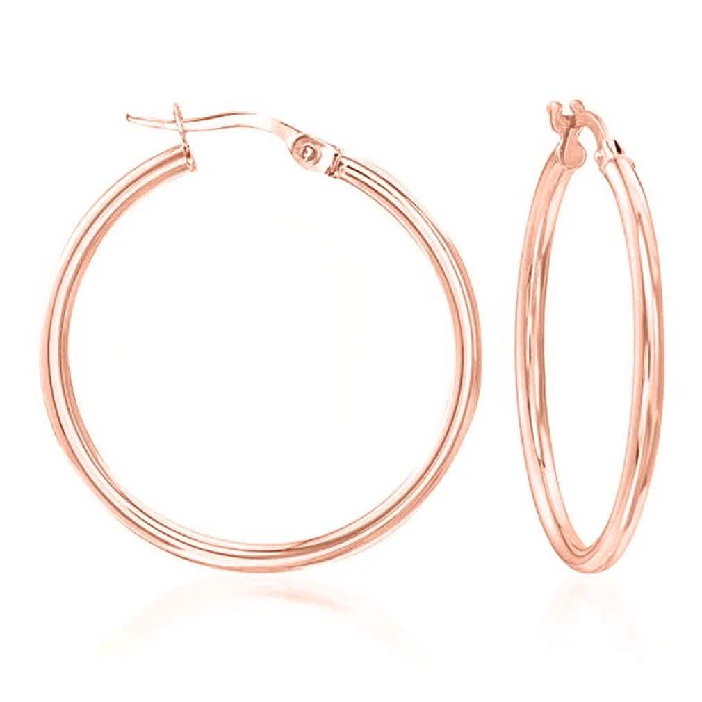 Solid Sterling Silver Plain French Lock Hoops