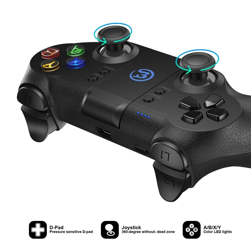 Solid Sustainable Black Bluetooth 2.4GHz Wireless Gamepad Controller Compatible With PC Smartphones Laptop