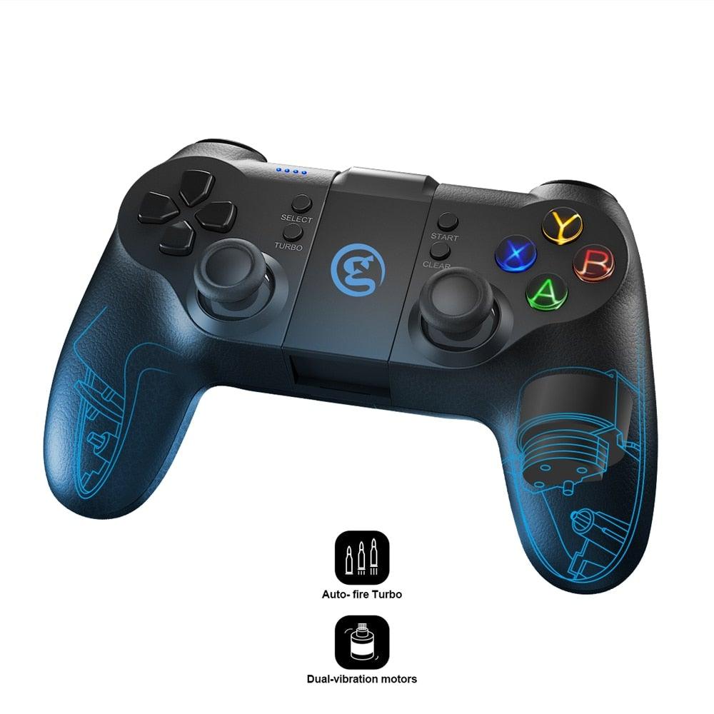 Solid Sustainable Black Bluetooth 2.4GHz Wireless Gamepad Controller Compatible With PC Smartphones Laptop