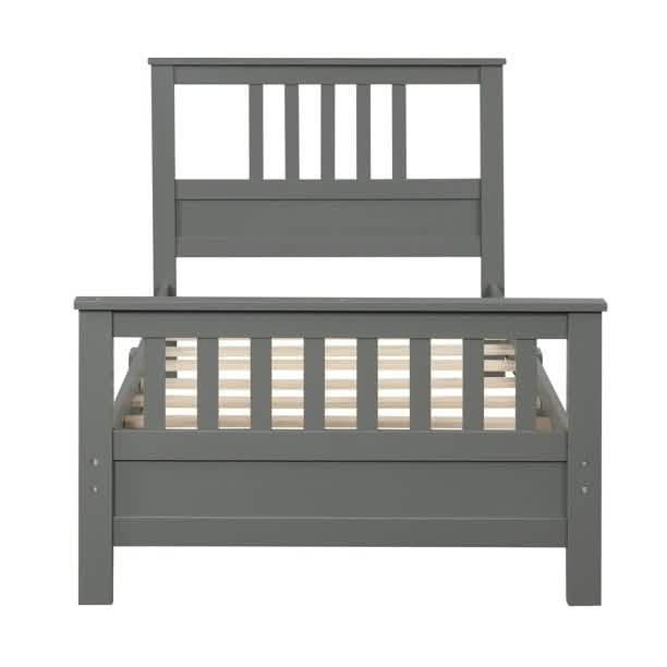 Solid Wood Platform Bed and Kids Room Headboard
