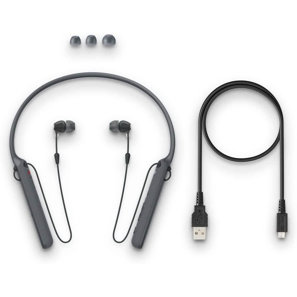 Sony - C400 Wireless Behind-Neck in Ear Headphone - Black (Refurbished)