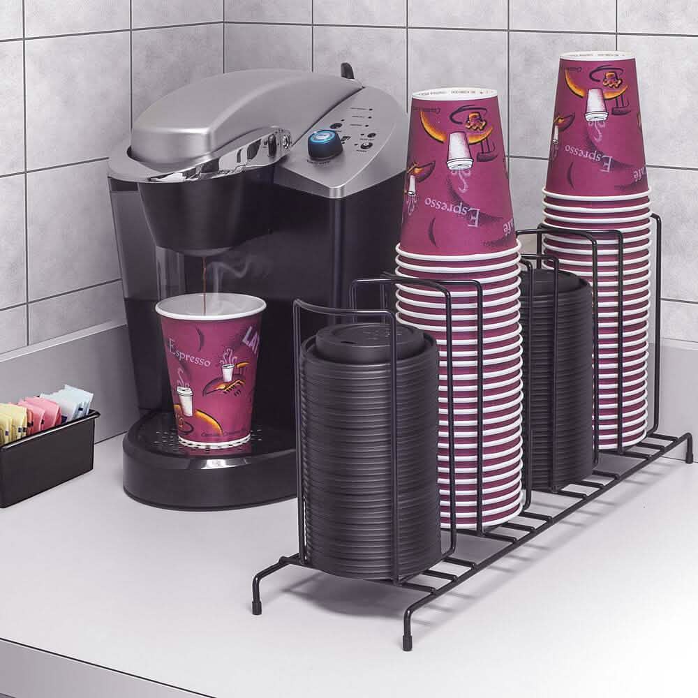 Sorbus 4-sectional Black Cup and Lid Organizer