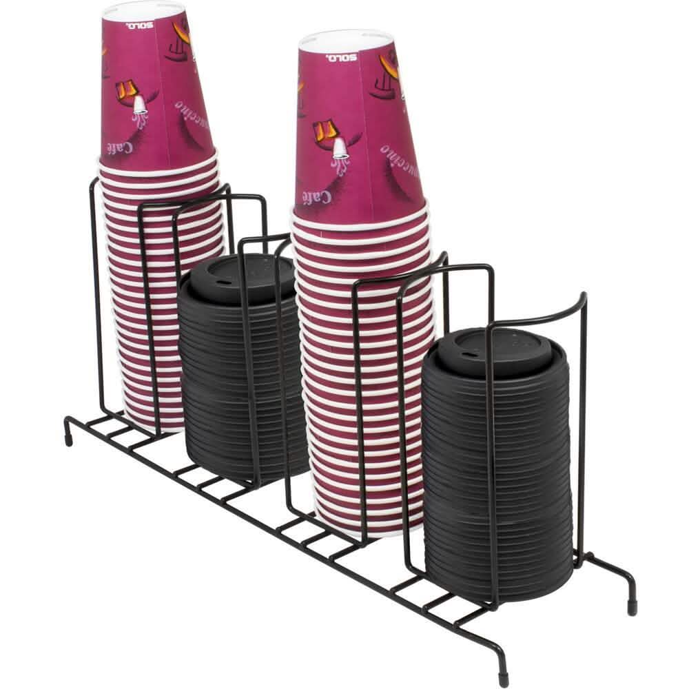 Sorbus 4-sectional Black Cup and Lid Organizer