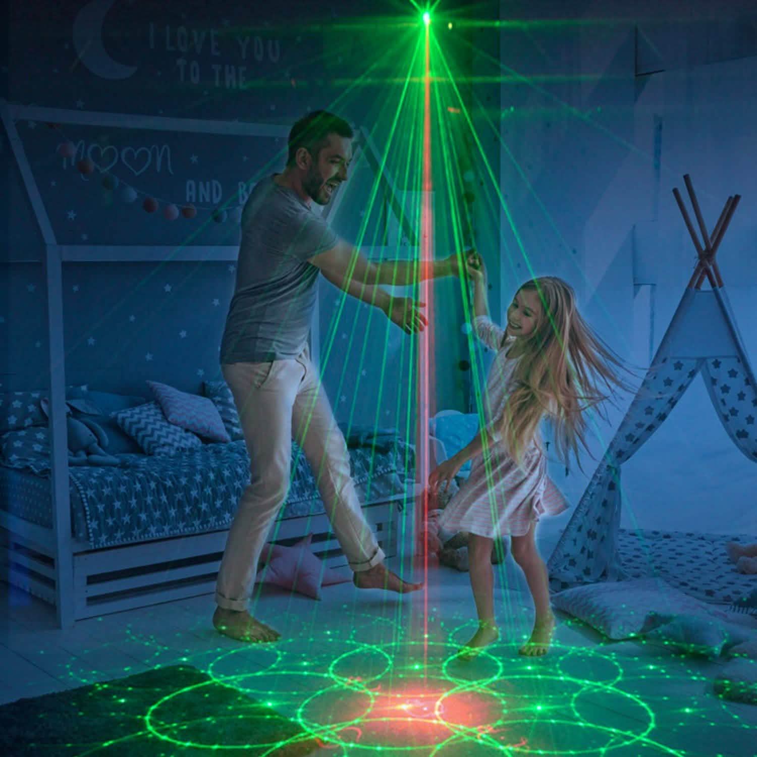 Sound Activated LED Projected Laser Patterns