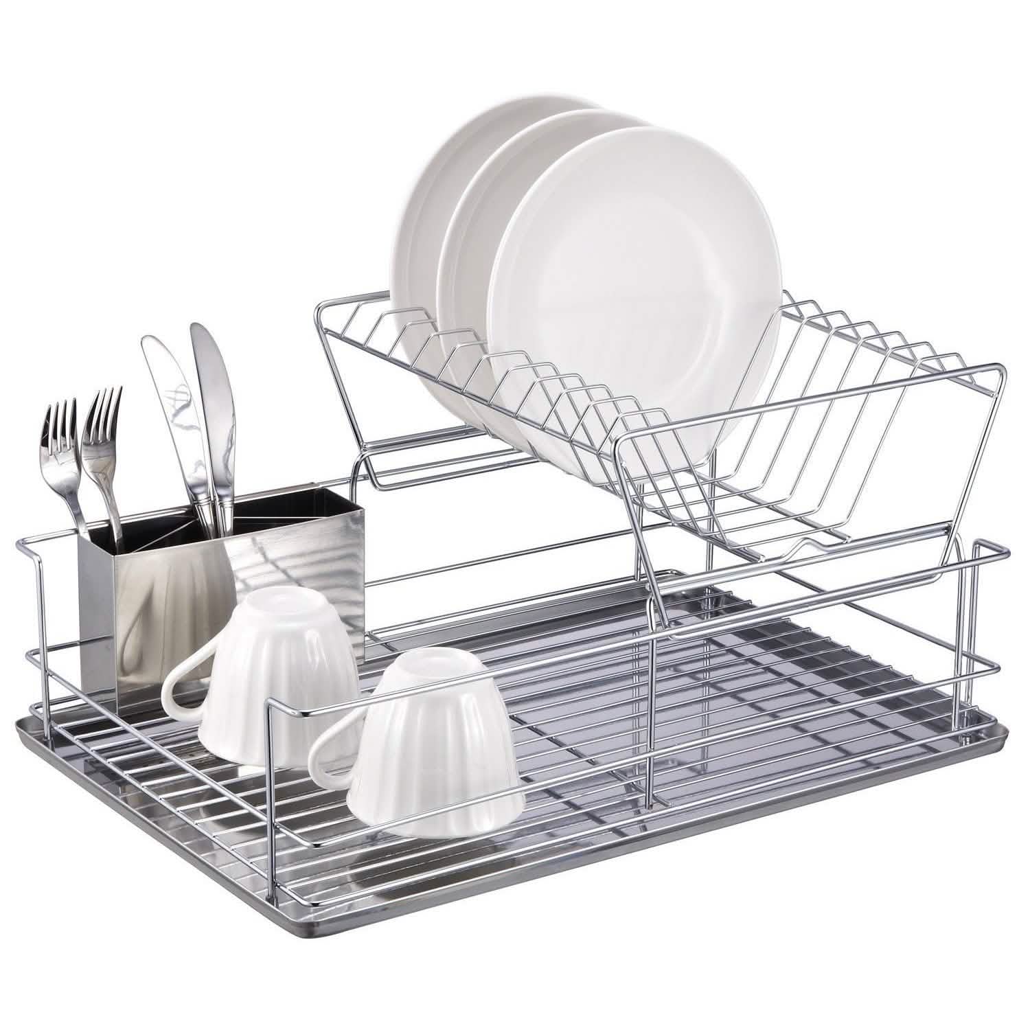 Space Saving Stainless Steel Chrome Dish Rack - Assorted Styles
