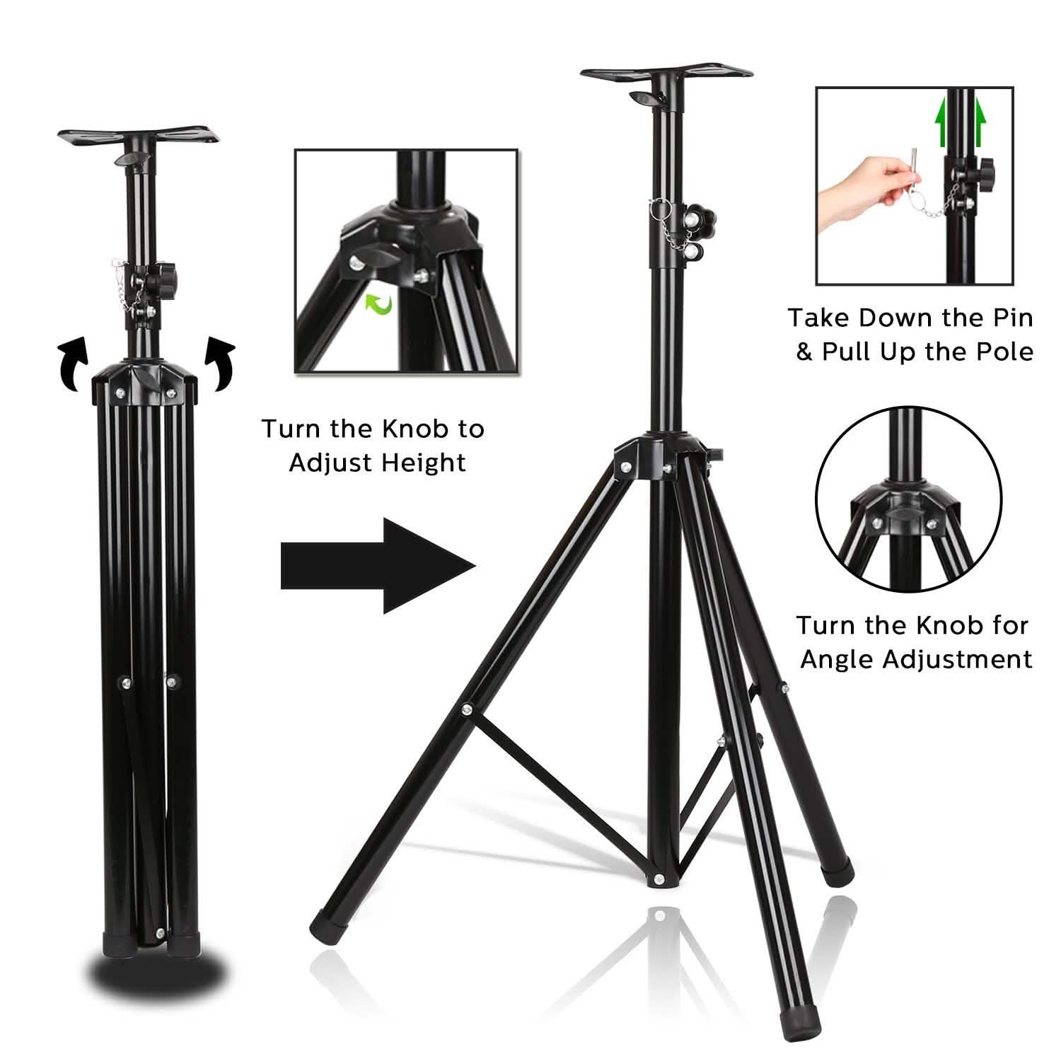 Speaker Tripod Stand Adjustable Height Heavy Duty Holder