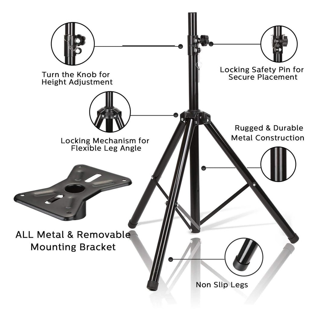Speaker Tripod Stand Adjustable Height Heavy Duty Holder