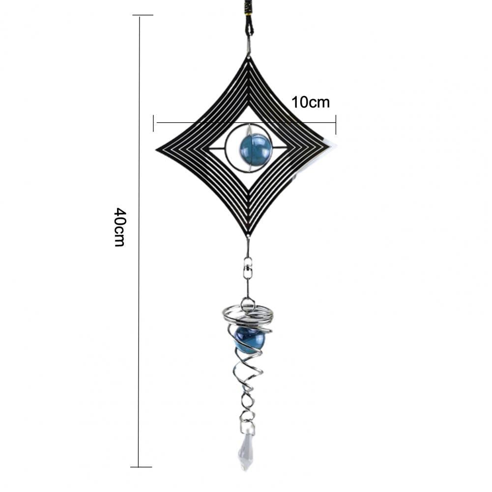 Spiral Rotating Wind Chimes Windows Metal Spiral Tail Stainless Steel Spin Decor For Indoor Outdoor Spinner Wind Chime Decoration Christmas Spinner Crystal Wind Chime