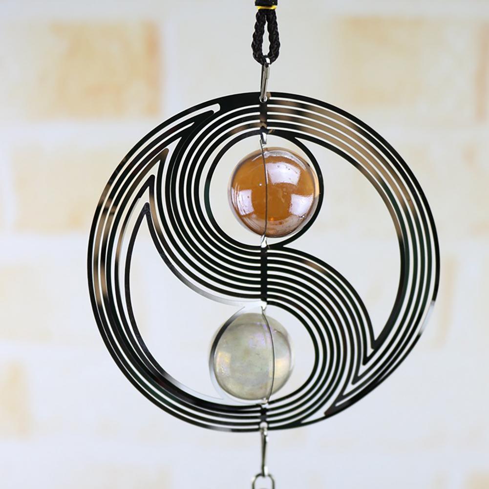 Spiral Rotating Wind Chimes Windows Metal Spiral Tail Stainless Steel Spin Decor For Indoor Outdoor Spinner Wind Chime Decoration Christmas Spinner Crystal Wind Chime