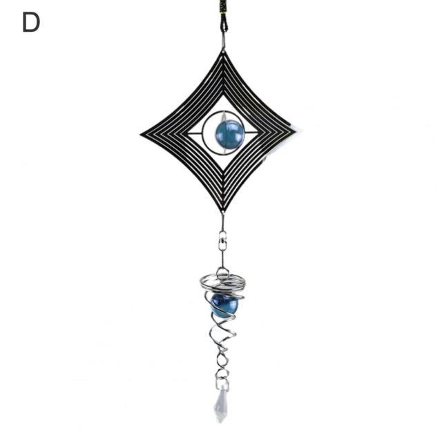 Spiral Rotating Wind Chimes Windows Metal Spiral Tail Stainless Steel Spin Decor For Indoor Outdoor Spinner Wind Chime Decoration Christmas Spinner Crystal Wind Chime