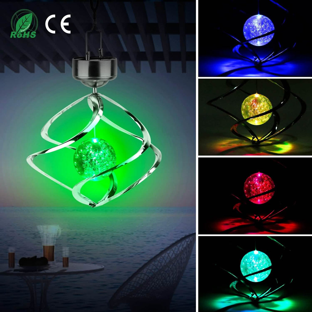 Spiral Spinner Solar Lights Wind Chime LED