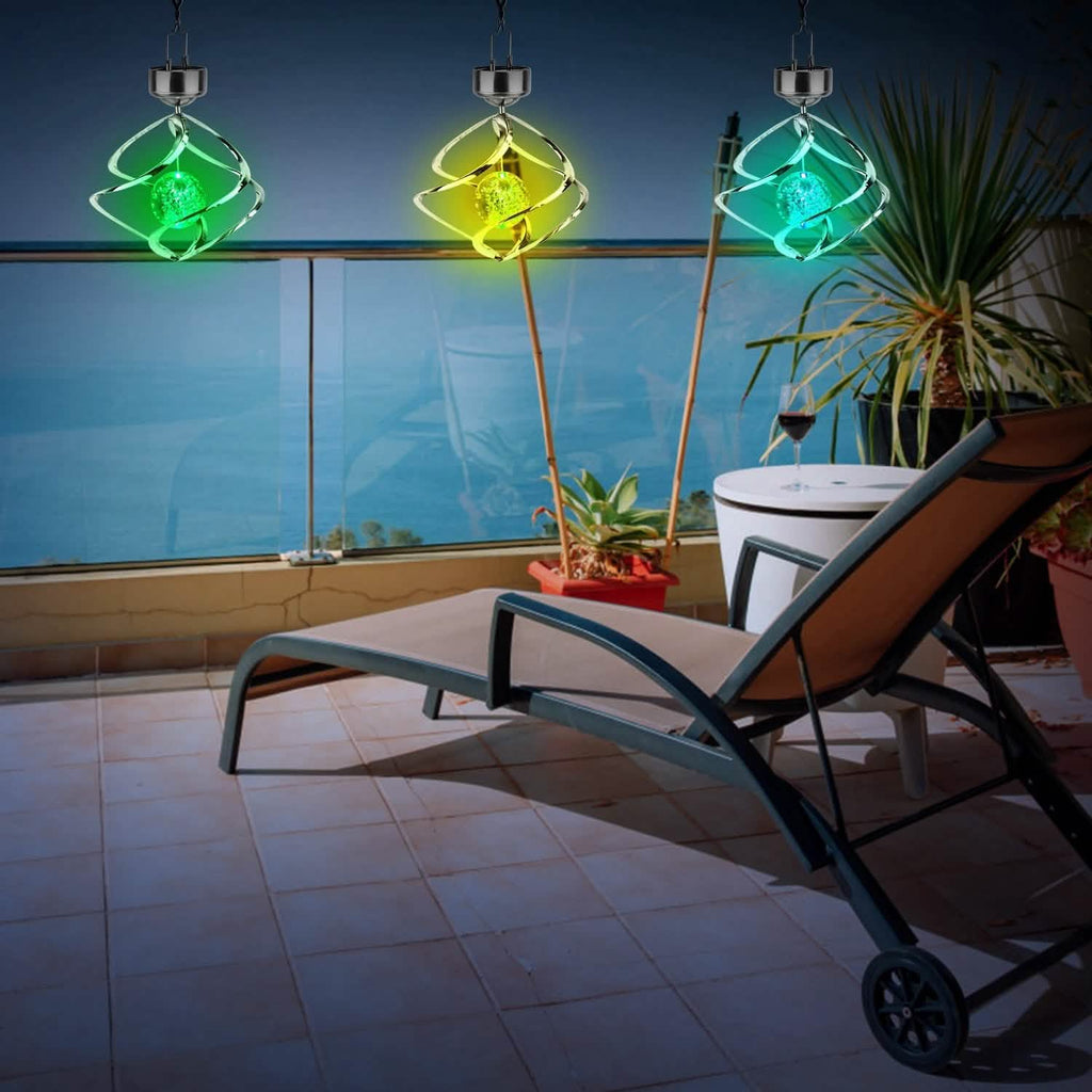 Spiral Spinner Solar Lights Wind Chime LED