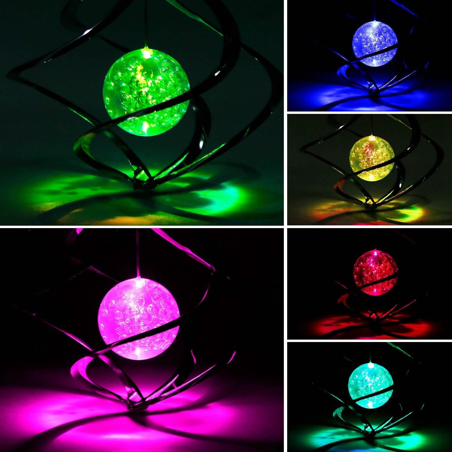 Spiral Spinner Solar Lights Wind Chime LED