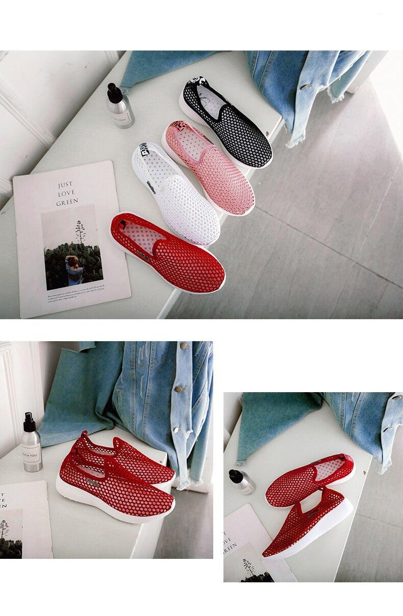 Sport Mesh Breathable Women Shoes Fashion Sports Soft Comfortable Women Shoes Fashion Slip-On Sports Shoes Soft Sole Breathable Comfortable Running Walking Shoes