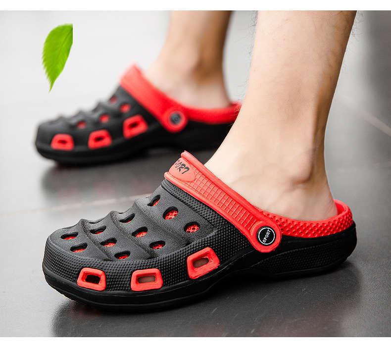 Sport Summer Flip Flop Slipper Mans Summer Sandals Working Gym Non Slip Water Shoes With Adjustable Strap Lightweight Slip On Leather Clogs