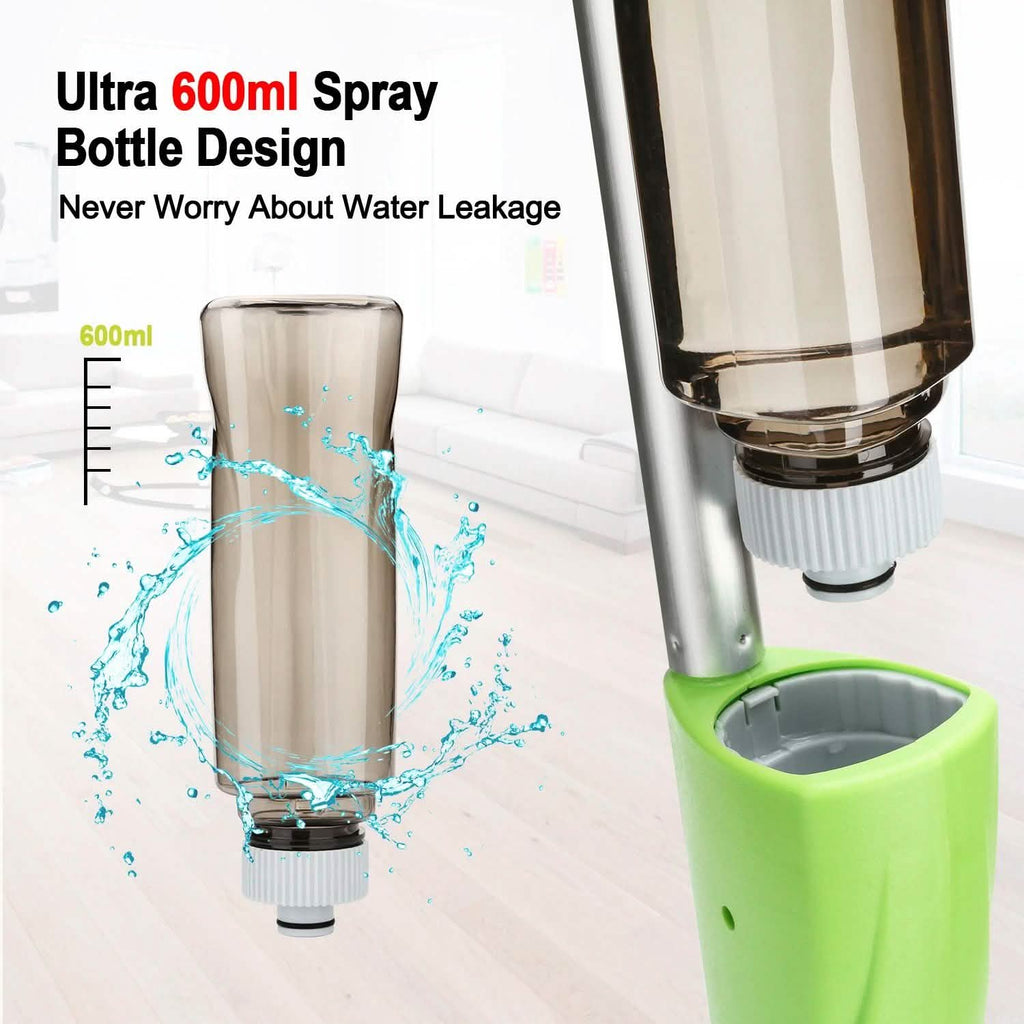 Spray Mop 360° Rotating Head Floor Cleaner 600Ml Bottle Fiber Sweeper Flat Mop