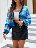 Spring and Autumn Casual Style Small V-neck Knitted Cardigan