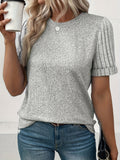 Spring new solid color casual simple pullover for women