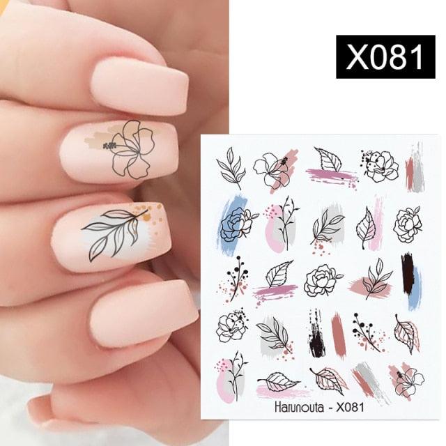 Spring Simple Green Theme Water Decal Sticker Flower Leaf Tree Summer Slider For Manicuring Nail Art Watermarks Art Decoration Manicure Tools Nail Watermark Decals iridescent Decoration Nail Self-Adhesive Decals Nail Stickers Water Transfer Fresh Nail