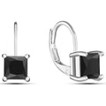 Square Cut Gemstone Leverback Earrings