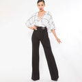 Square Print Woven Top Detailed Fashion Jumpsuit