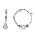 Stainless Steel Ball Hoop Earrings