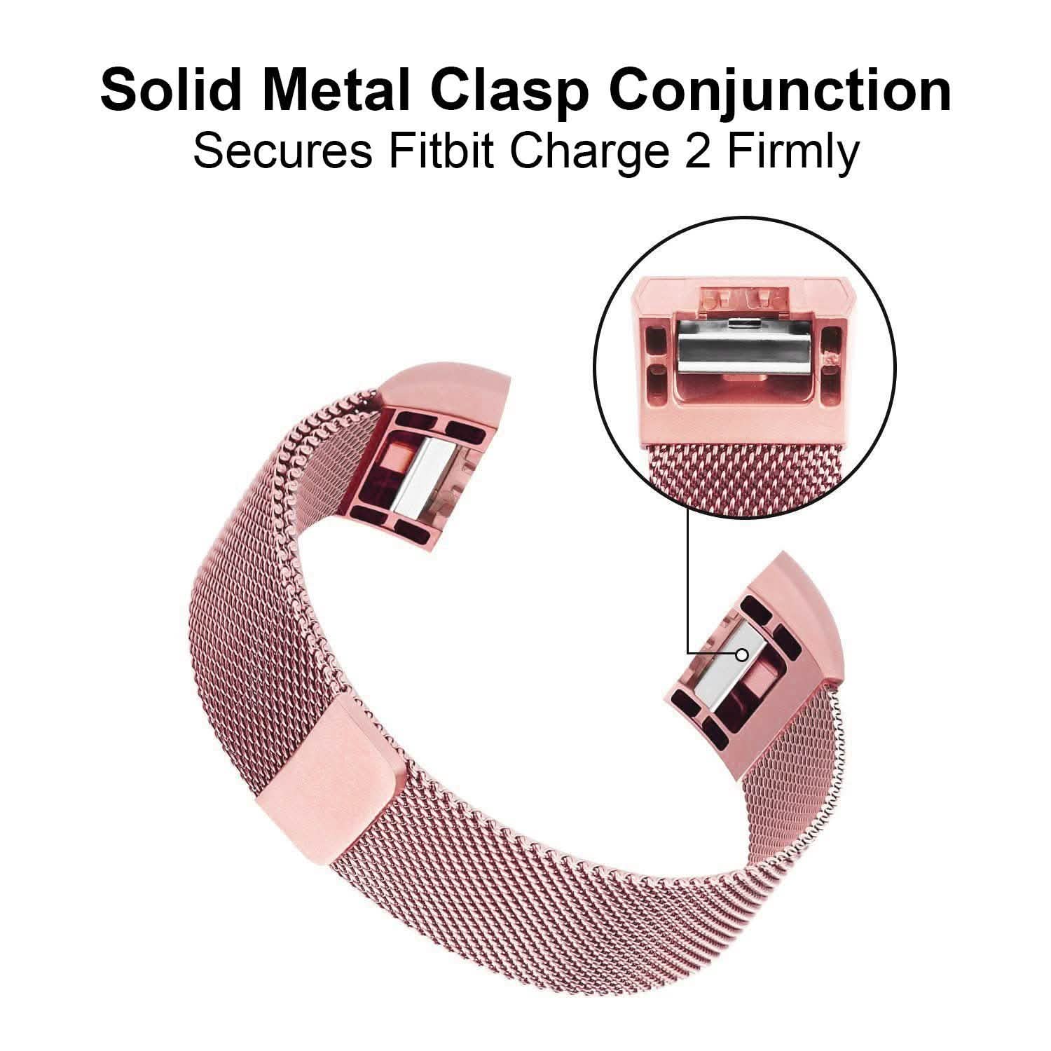 Stainless Steel Mesh Milanese Loop Band for Fitbit Charge 2