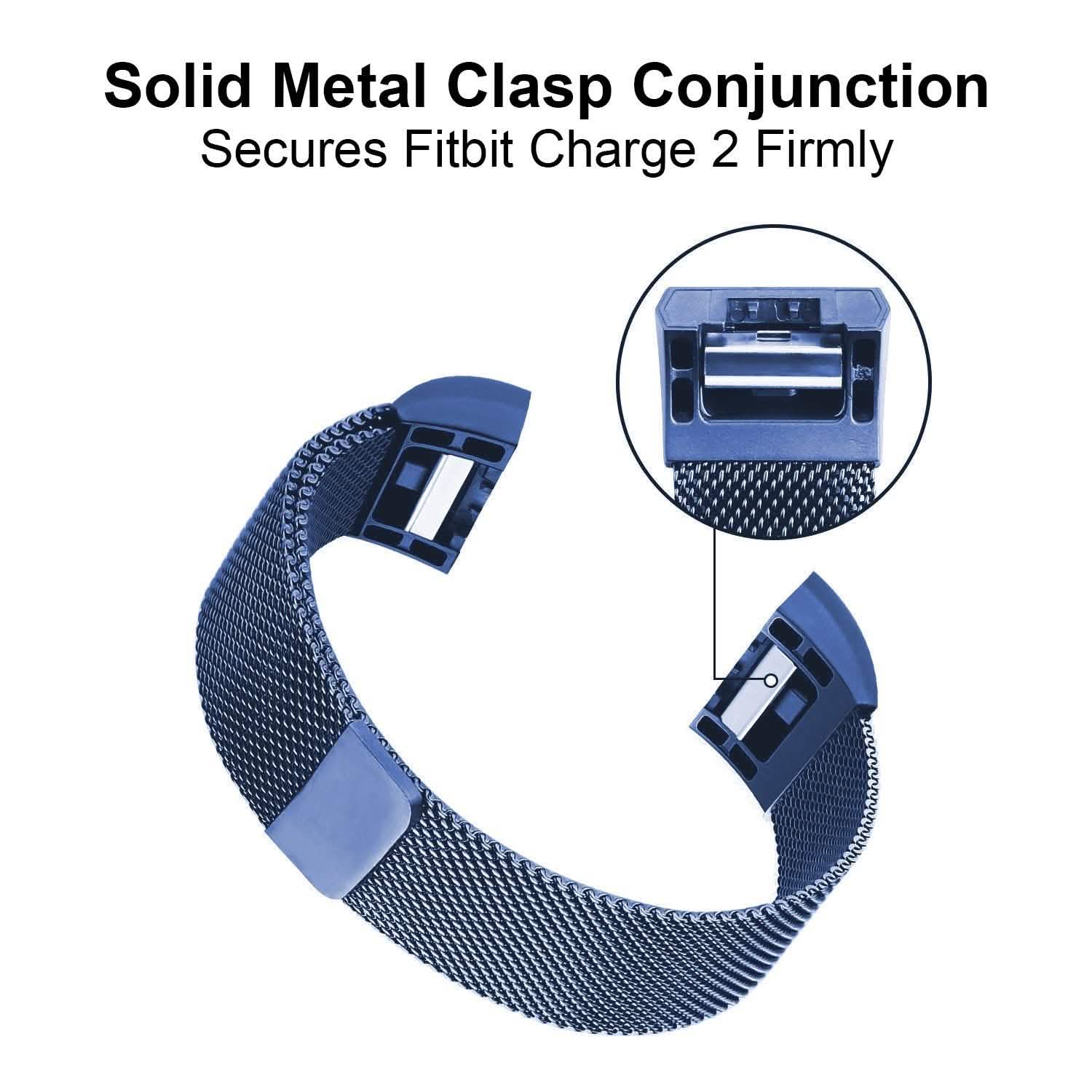 Stainless Steel Mesh Milanese Loop Band for Fitbit Charge 2