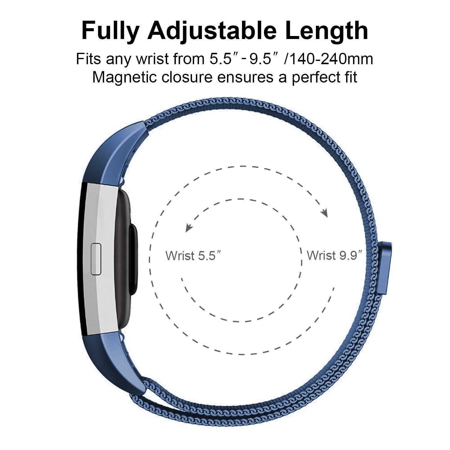 Stainless Steel Mesh Milanese Loop Band for Fitbit Charge 2