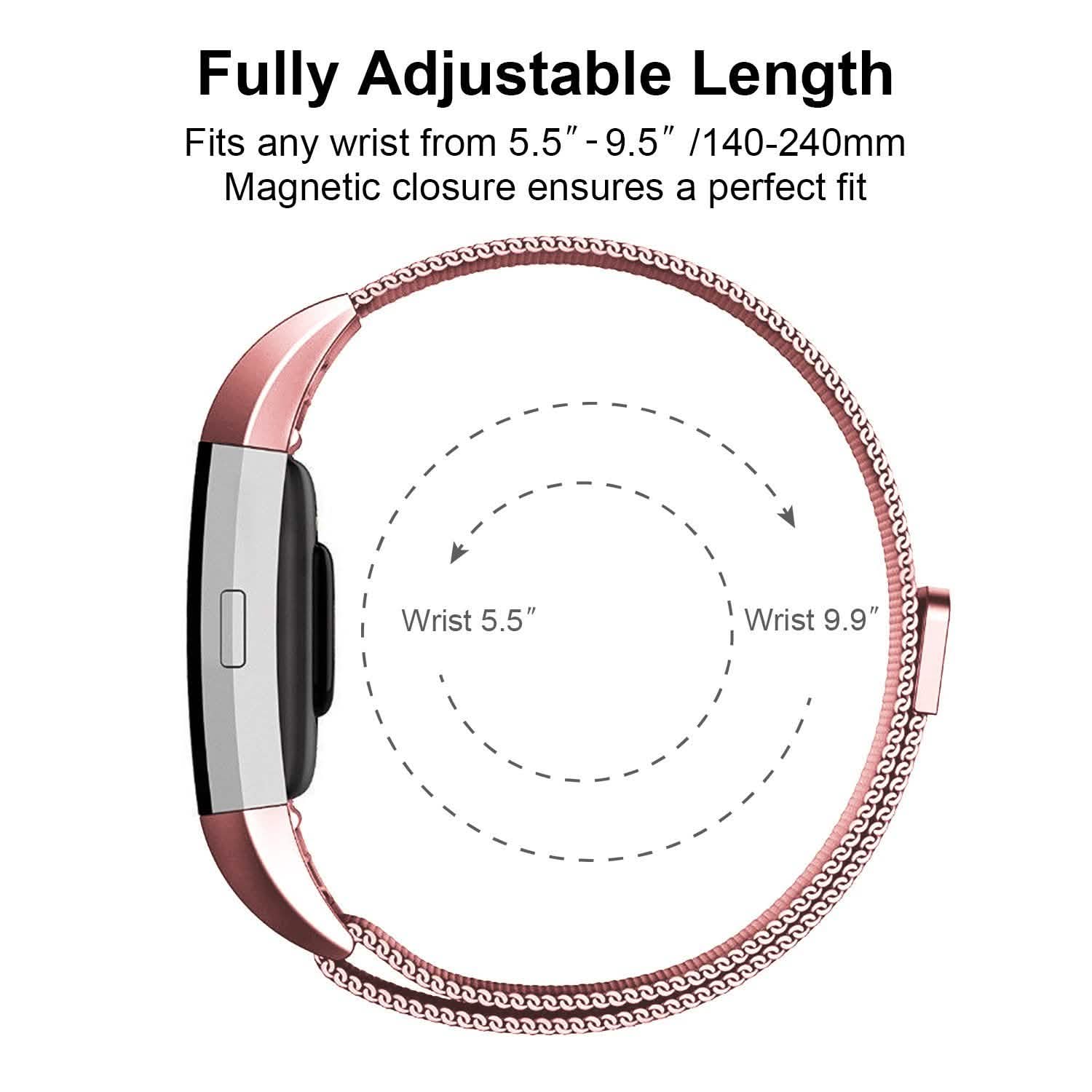 Stainless Steel Mesh Milanese Loop Band for Fitbit Charge 2