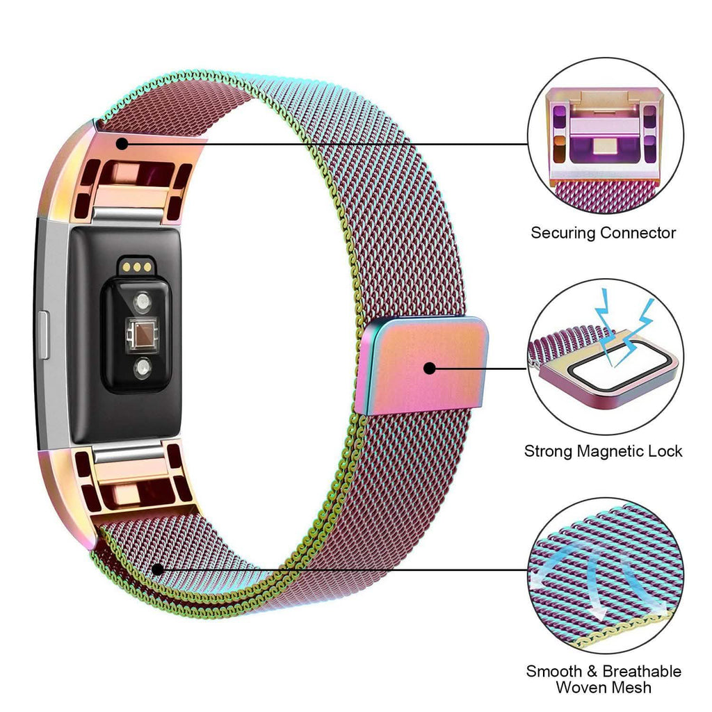 Stainless Steel Mesh Milanese Loop Band for Fitbit Charge 2