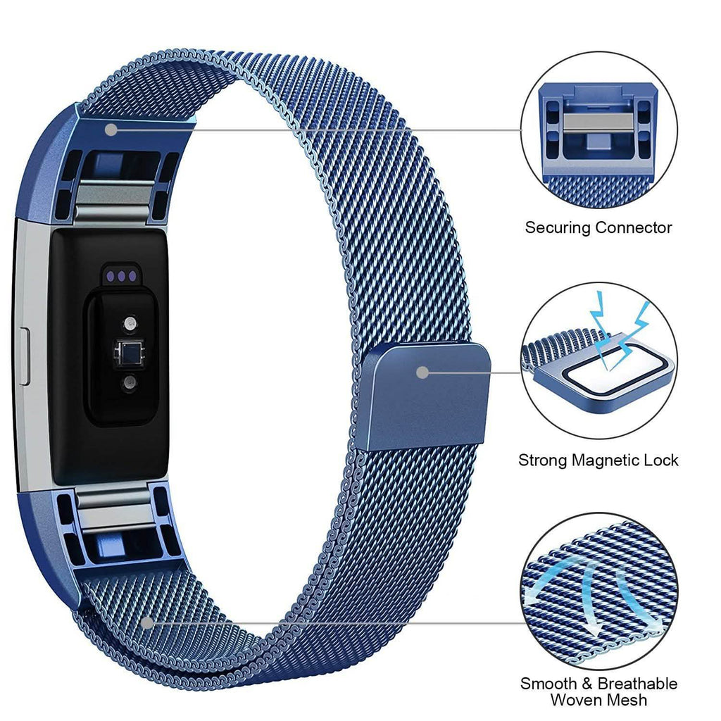 Stainless Steel Mesh Milanese Loop Band for Fitbit Charge 2