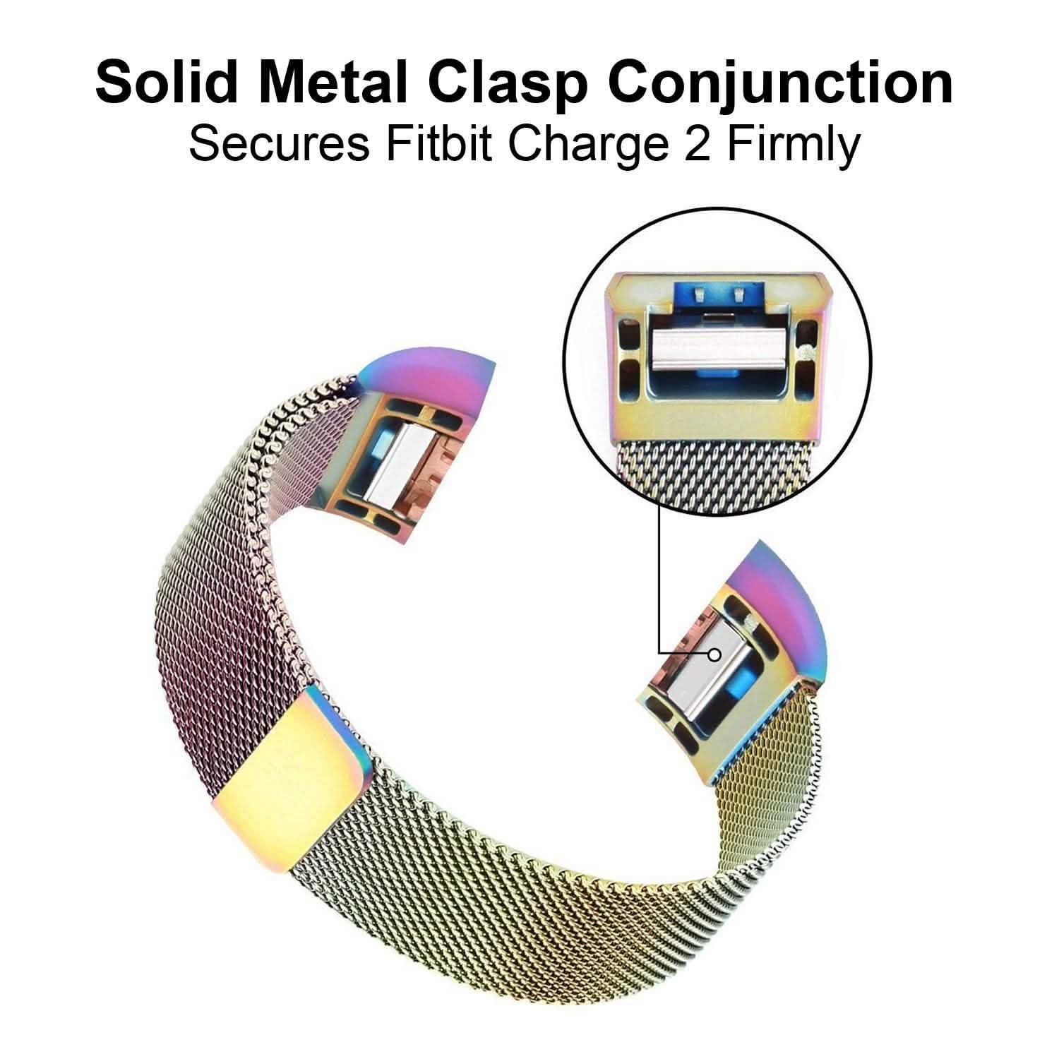Stainless Steel Mesh Milanese Loop Band for Fitbit Charge 2