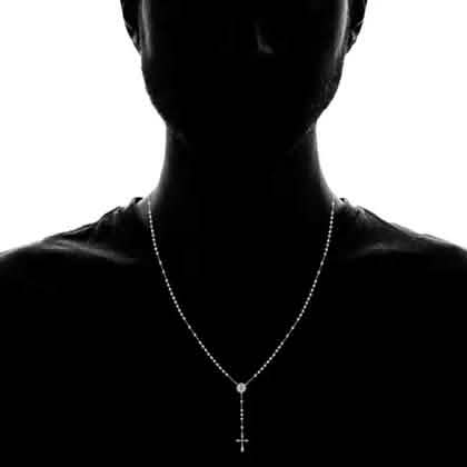Stainless Steel Saint Benedict Rosary Necklace
