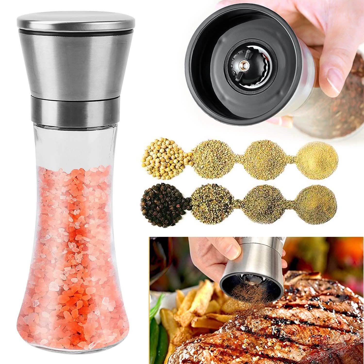 Stainless Steel Salt Pepper Grinder with Adjustable Coarseness