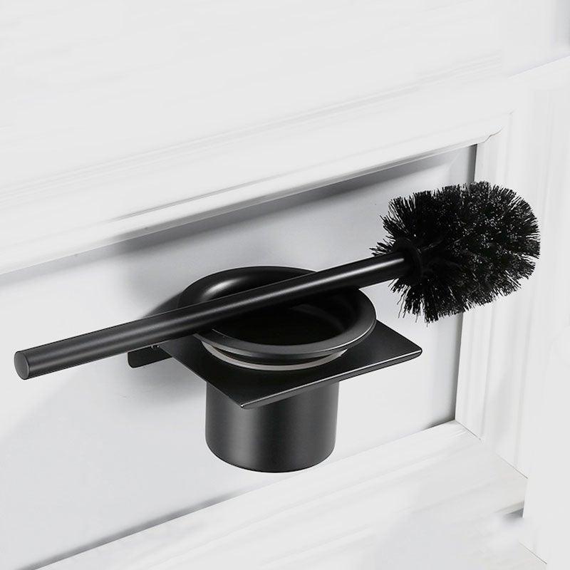 Stainless Steel Toilet Brush Holder Black Wall Mounted Toilet Bowl Brush Holder For Bathroom Cleaning Kit