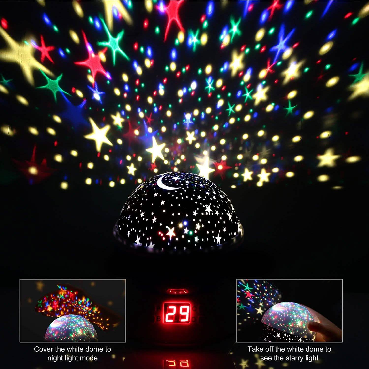 Star Moon LED Projector Lamp Kids Night Light