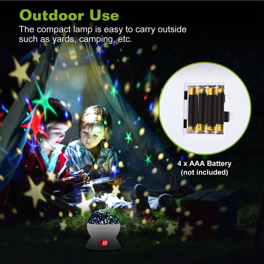 Star Moon LED Projector Lamp Kids Night Light