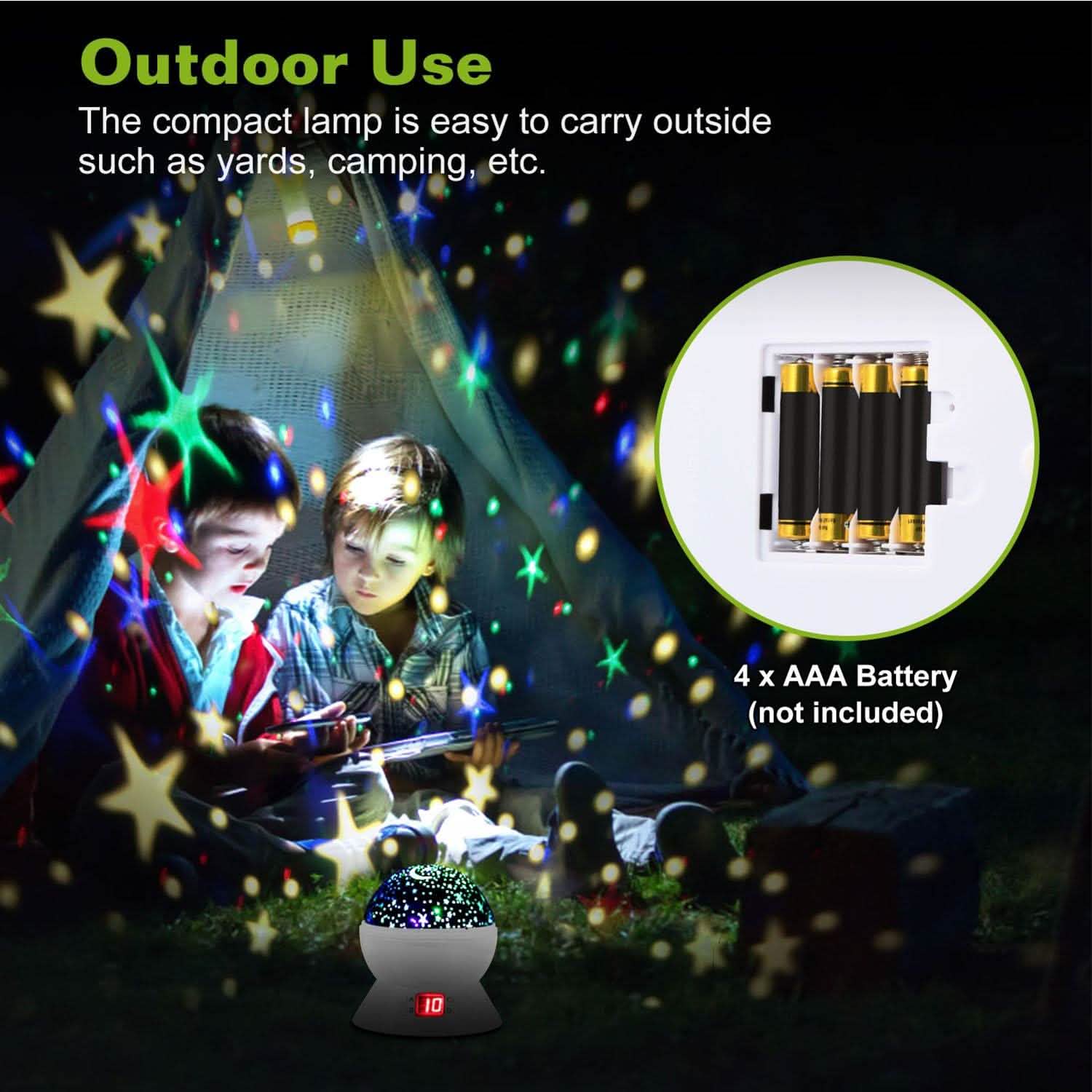 Star Moon LED Projector Lamp Kids Night Light
