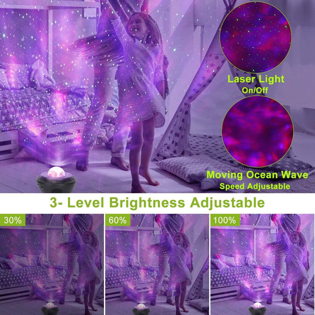 Star Projector Lamp RGBW Wireless Music Speaker Night Light