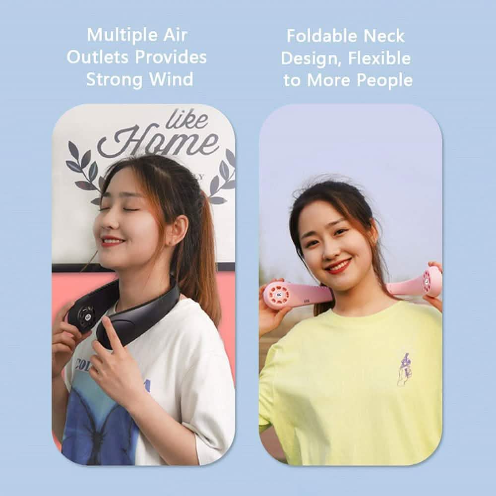 Staright Portable Hanging Neck Fan & Music Player Hands-Free Bladeless Fan