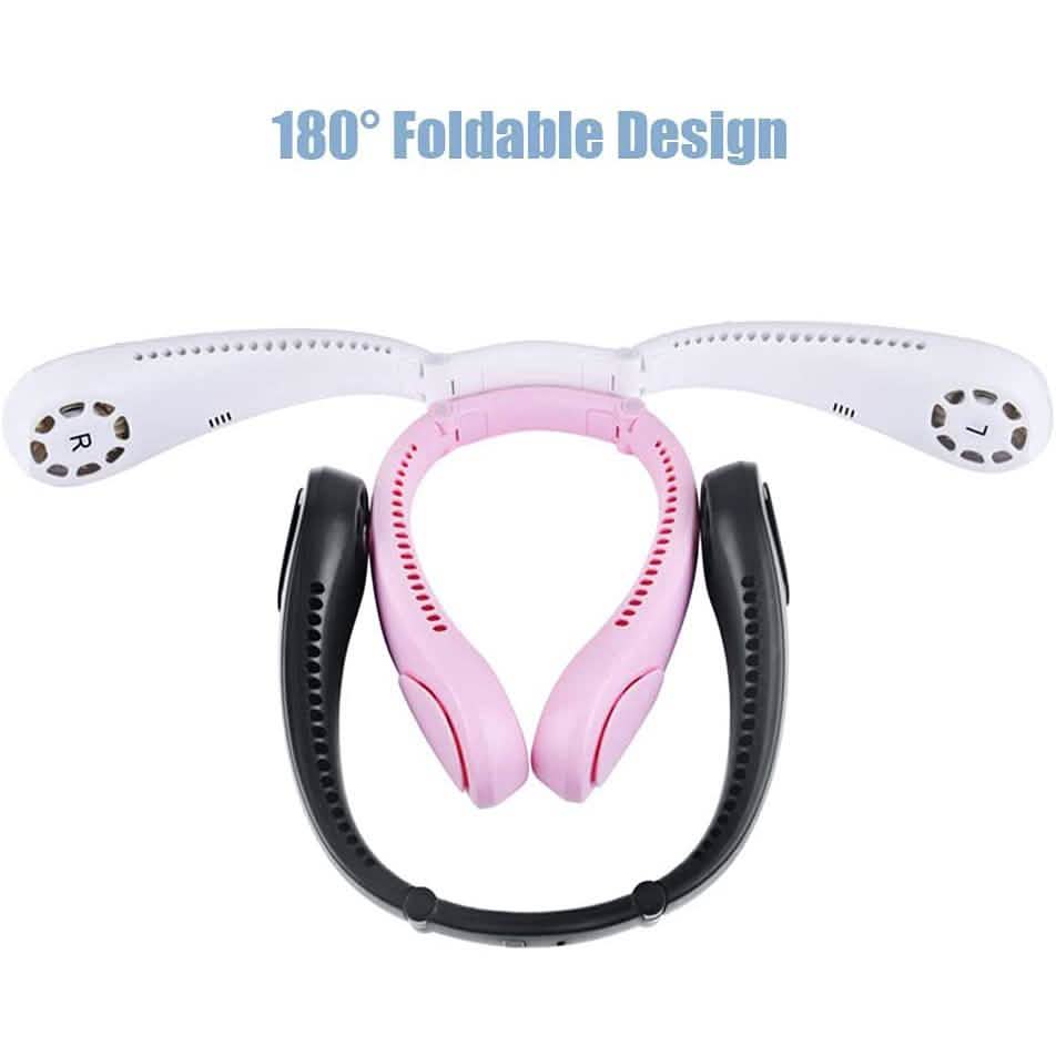 Staright Portable Hanging Neck Fan & Music Player Hands-Free Bladeless Fan
