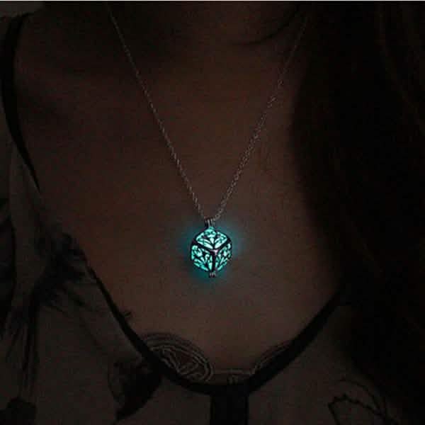 Steampunk Pretty Magic Round Fairy Locket Glow In The Dark Pendant Necklace