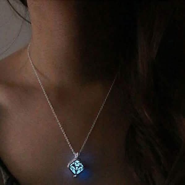 Steampunk Pretty Magic Round Fairy Locket Glow In The Dark Pendant Necklace