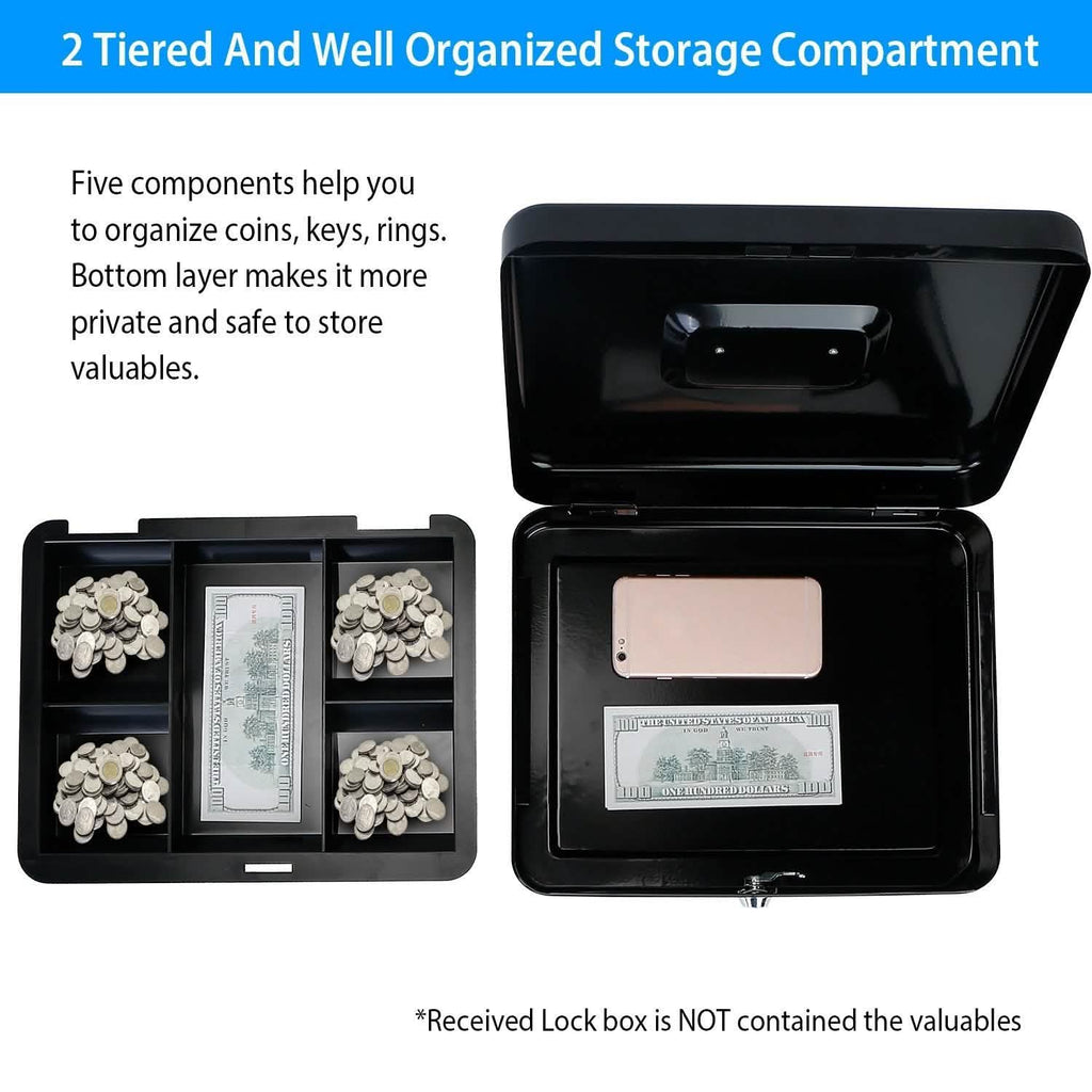 Steel Cash Box with Removable Tray