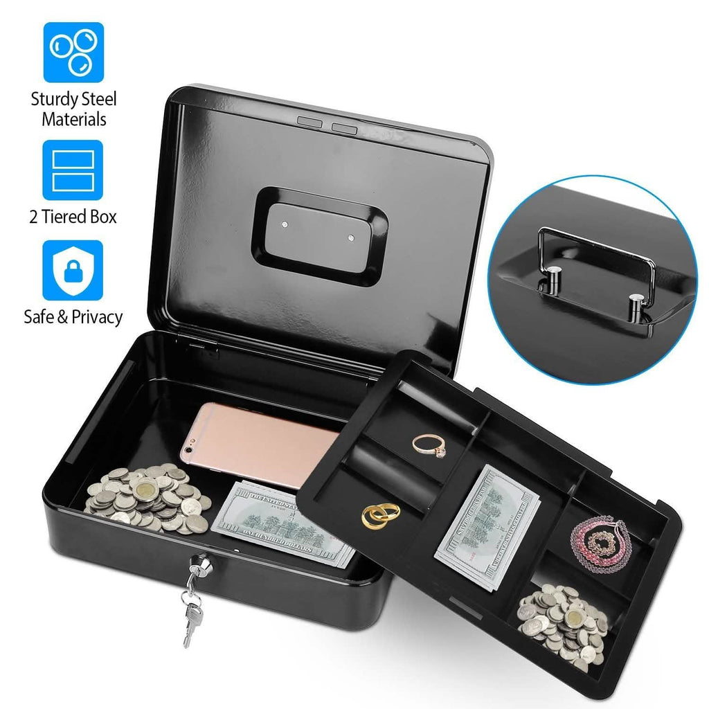 Steel Cash Box with Removable Tray