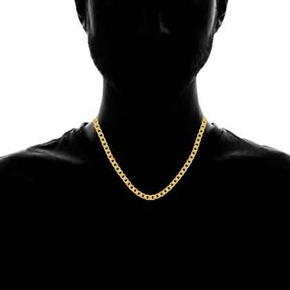 Steeltime Men's 8mm Stainless Steel Diamond Cut Cuban Link Chain Necklace and Bracelet